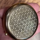 Vintage Enamel Cloisonn   Hawaii Black Gold Pink Flower Round Pill Trinket Box
