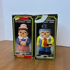 Emson Earthenware Vintage Grandma Grandpa Retirement Kitsch Piggy Banks Glazed