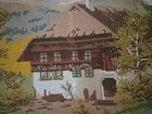 Vintage Germany Needlepoint Canvas  schwarzwald   Rare