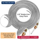 1 4 Brake Line Kit 25 Feet Heavy Duty Stainless Steel Brake Tubing Roll