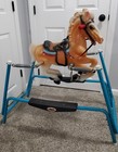 Rare Vintage Flexible Flyer Rocking Horse Blue Frame Spring Bouncy Horse