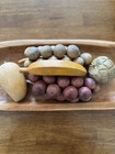 Vintage Mid Century Modern Mcm Decorative Wooden Fruit Lot Of 5