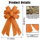 Red Burlap Wreath Bow 20 X 11 Inches Easter Bows Baby Shower Farmhouse Orange