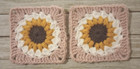 Handmade Crochet Sunflower Starburst Granny Squares 4 5 Inch Pink 2pc