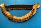 Medallion Stretch Belt 22-32  Goldtone Metal Hammered Discs Vintage Disco