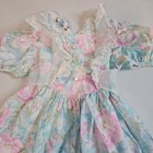 Mimix Vintage Girls Floral Lace Dress With Belt Size 6 Made In Usa 