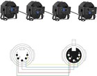 2-pack 3-ft 5-pin Dmx Cable Male To Female 4-core Stage Lighting Cable