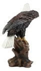 Large 21 h American Pride Bald Eagle Perching On Tree Stump Statue Patriotic Art