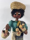 Old Vintage Doll Standing Fruit Basket 11  Doll Folk Art Collectible Display 