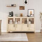 Sideboard Buffet Cabinet With Glass Doors   Large Modern Buffet Table Storage