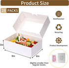 Moretoes 28pcs Cookie Boxes With Window  9x6x3 Inch White Bakery Boxes Dessert C