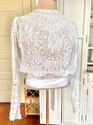 Stunning Antique Embroidered Lace Floral Blouse Bodice Shirtwaist Edwardian
