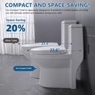 16 5inch One Piece Compact Toilet Elongated 12inch Rough-in Dual Flush 1 1 6gpf