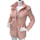 Cole Haan Womens Size Xs Blush Pink Parka Jacket Removable Hood Adjustable Waist
