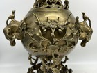 Antique Large Brass Chinese Or Vietnamese Incense Burner  Censer Buddhist