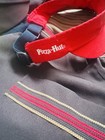 Vintage Pizza Hut Uniform Brown Stripe Polo Brown Pants Visor Apron Card 