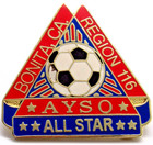 American Youth Soccer Organization Ayso Region 116 Bonita California Vintage Pin