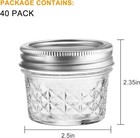 40 Pack 4 Oz Mason Jars Glass Canning Jars  Jelly Jars With Lids For Honey  Jam