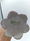 Antique 1907 Hand Painted Porcelain Hatpin Holder Violets Signed   6 Hatpins Lot