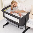3-in-1 Baby Bassinet Bedside Sleeper With Wheels  Adjustable Height  Rocking Mod