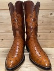 Vintage Lucchese Full Quill Ostrich  Exotic Men   s Cowboy Boots 10e