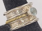 Unusual Ice Blue Topaz Sterling Silver 925 Cigar Band Ring Size 6 5