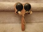 Vtg Leedy Baklite Mounted Double Castanets Clackers Hand Music Instrument 9 5 