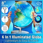 6 In1 Illuminated World Globe For Kids   Adults All Ages High Clear Map  8 Inche