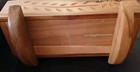 Vintage Handmade Wooden Baby Doll Cradle Rocking Wood Bassinet Handcarved Floral
