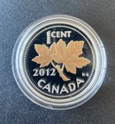 2012 Canada 1-cent Fine Silver With Selectable Gold Plating