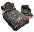Vintage Artisan 1 12 Dollhouse Miniature Bedroom Furniture Bed Armchair Ottoman