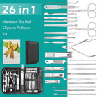 26-piece Professional Manicure And Pedicure Kit  Nail Clippers Set  Stainless St