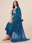 Women s Cotton Silk Embroidered Kurta Palazzo And Dupatta Set