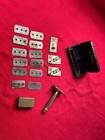 Antique Vintage Gillette Gold Tone Safety Razor In Travel Case With Extra Blades