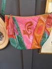 1980s Sharif Reptile Embossed Leather Patchwork Crossbody Shoulder Bag Purse
