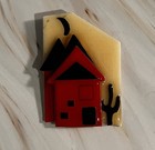 Lucinda Handcrafted Multicolor Home   Garden Resin Pin Brooch Lot Of  6 Signed