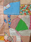 Vintage Crazy Quilt Top Hand Stitched Blocks Old Silks Handmade 55  X 74 