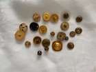 Vintage Mixed Lot Of 22 Gold Metal Assorted Patterns And Sizes Buttons 