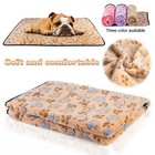 Warm Pet Mat Small Large Paw Print Cat Dog Puppy Fleece Soft Blanket Bed Cushion