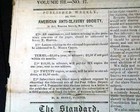 Rare Anti Slavery Abolition Movement Free Slaves Pre-civil War 1842 Newspaper 