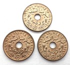 Netherlands East Indies 3x 1 Cent 1942 P Unc Km 317 Philadelphia Mint  Bb3