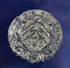 Vintage Heavy Round Crystal Clear Cut Glass Cigarette cigar Ashtray 5 5 