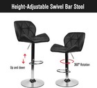 Set Of 2 Bar Stools Pub Chairs Swivel Pu Seat Height Adjustable For Kitchen New