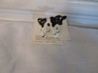 1989 Hagen Renaker Miniature Ceramic Baby Holstein Cow Calf Black White Figurine