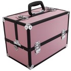 2 Extendable Tiers Cosmetic Makeup Train Case Aluminum Storage Lock Jewelry Box