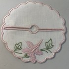 Vtg Madeira Floral Embroidered Cocktail Coasters Linen Goblet Rounds Set 6 New