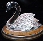 Waterford Swan Mark 1996 Legends   Lore Swan Figurine Sculpture W  Wood Base