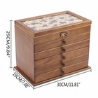 Vintage Large Jewelry Organizer Wooden Storage Box 6 Layers Case  5 Drawers Usa