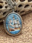 Silver Photo Nautical Beach Pirate Ship Sailor Wedding Keepsake Locket Necklace