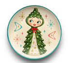 Atomic Christmas Tree Pixie Girl Holt Howard Vintage Inspired Plate Figurine 50s